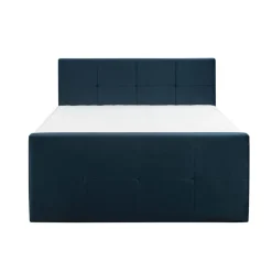 Boxspring met voetbord Liv geblokt - blauw - 160x200 cm - slanke poot
