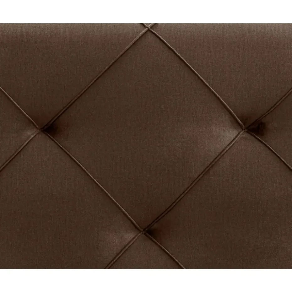Boxspring met voetbord Liv geruit - bruin - 120x200 cm - ronde poot