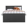 Boxspring met voetbord Liv egaal - antraciet - 180x200 cm - vierkante poot