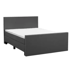Boxspring met voetbord Liv egaal - antraciet - 180x200 cm - vierkante poot