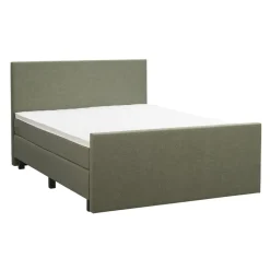 Boxspring met voetbord Liv egaal - groen - 140x200 cm - vierkante poot