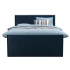 Boxspring met voetbord Liv egaal - blauw - 180x200 cm - slanke poot
