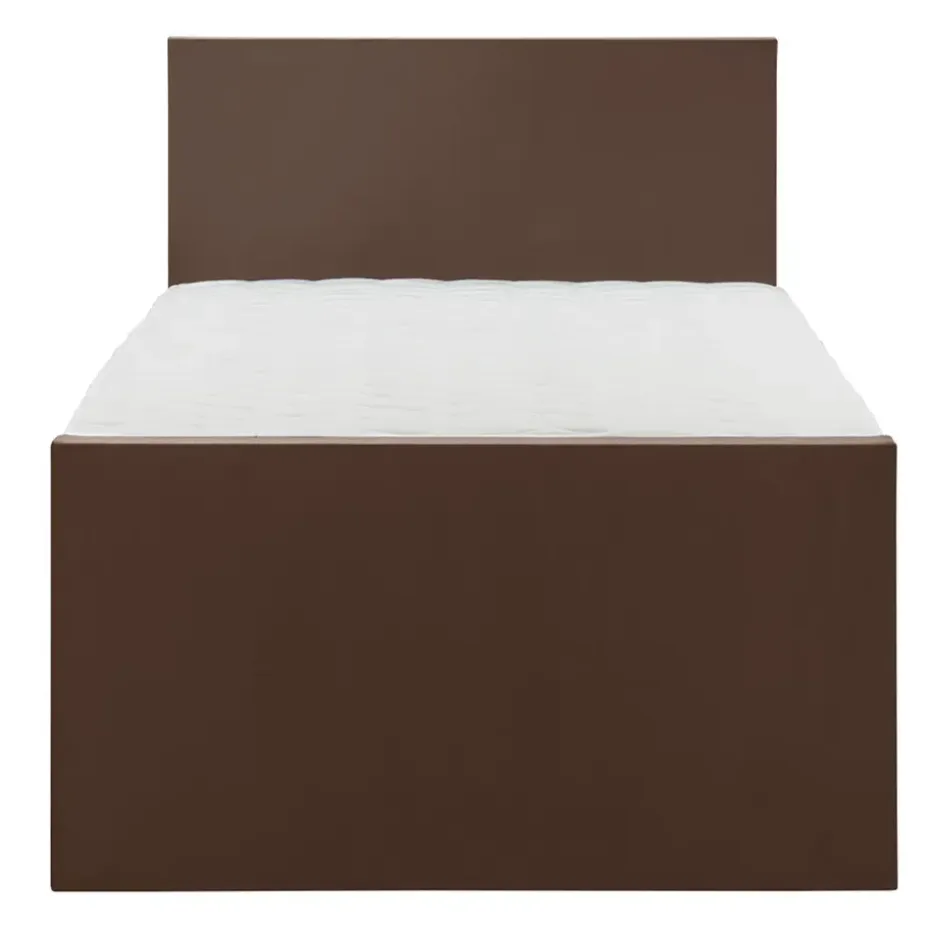Boxspring met voetbord Liv egaal - bruin - 120x200 cm - slanke poot