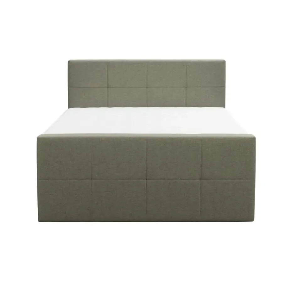 Boxspring met voetbord Liv geblokt - groen - 140x200 cm - slanke poot