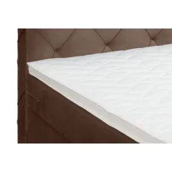 Boxspring met voetbord Liv geruit - bruin - 90x200 cm - ronde poot