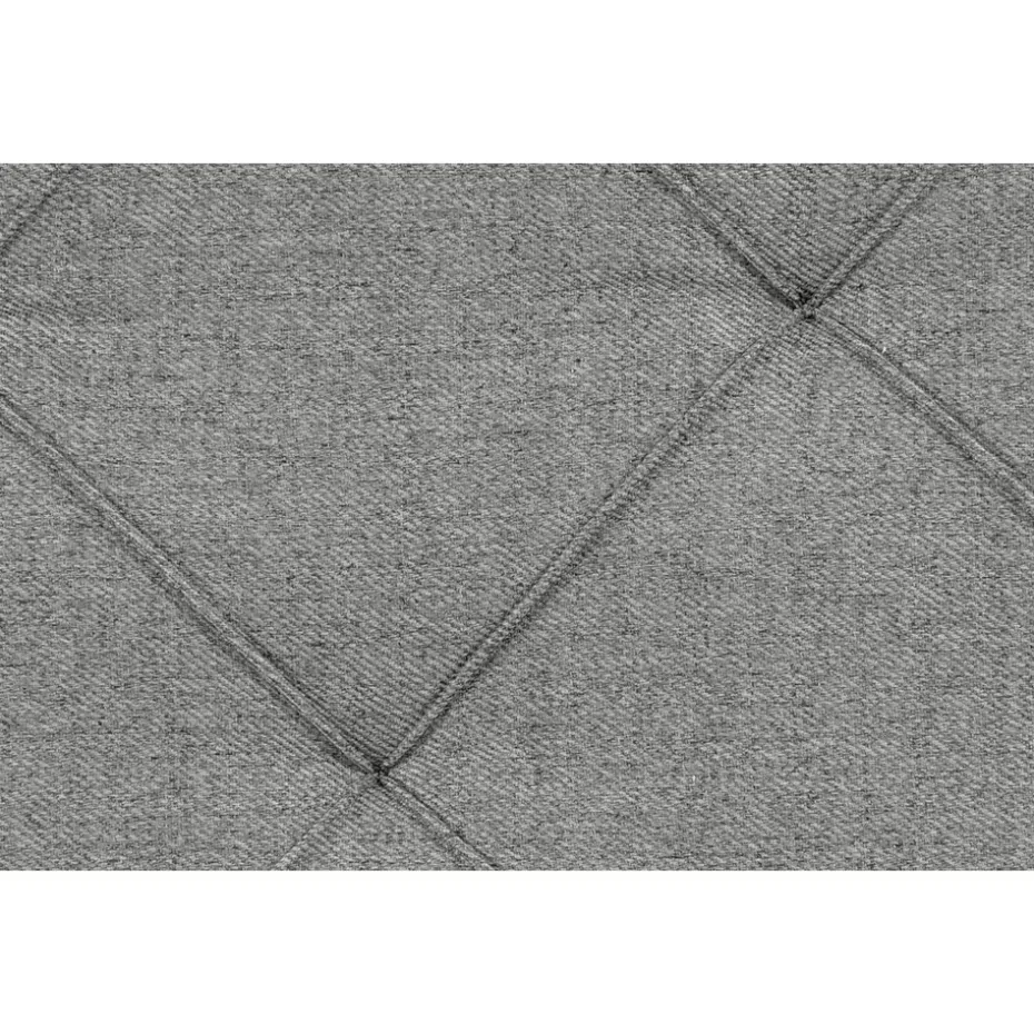 Boxspring met voetbord Liv geruit - lichtgrijs - 120x200 cm - slanke poot