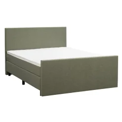 Boxspring met voetbord Liv egaal - groen - 180x200 cm - ronde poot