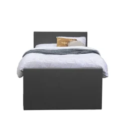 Boxspring met voetbord Liv egaal - antraciet - 120x200 cm - slanke poot