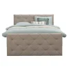 Boxspring met voetbord Liv geruit - beige - 180x200 cm - ronde poot