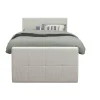 Boxspring met voetbord Liv geblokt - ecru - 120x200 cm - ronde poot