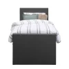 Boxspring met voetbord Liv egaal - antraciet - 90x200 cm - ronde poot