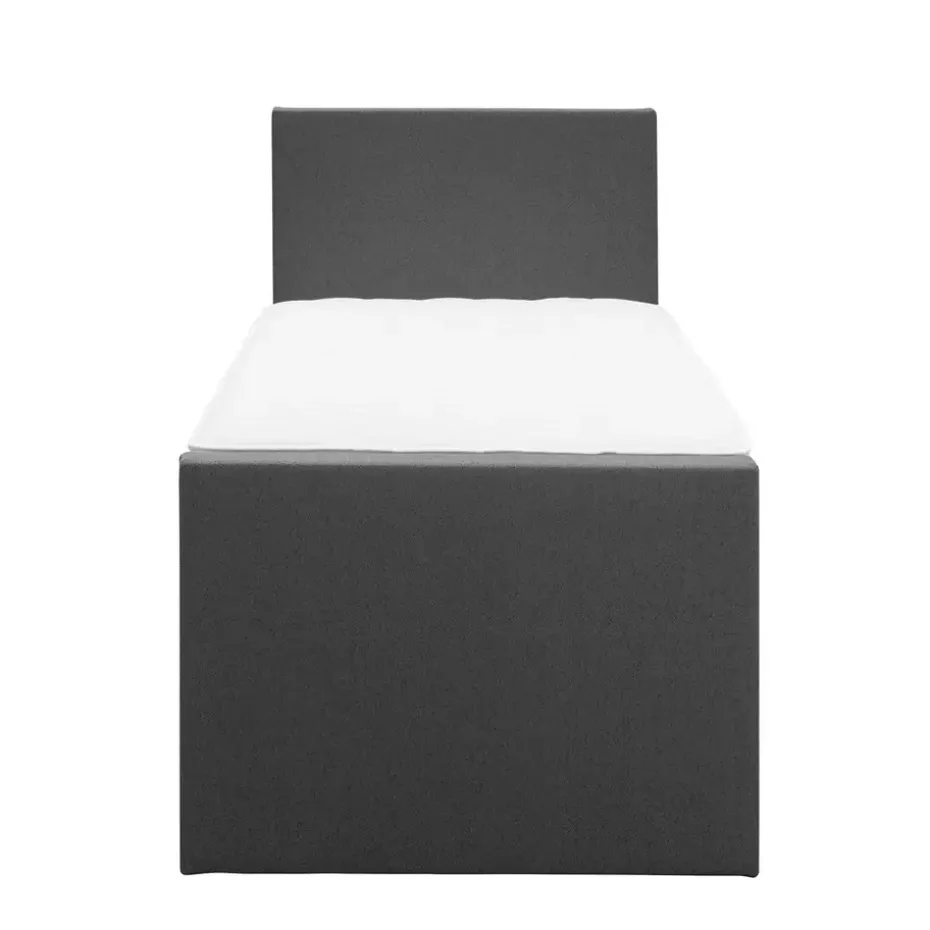 Boxspring met voetbord Liv egaal - antraciet - 90x200 cm - ronde poot