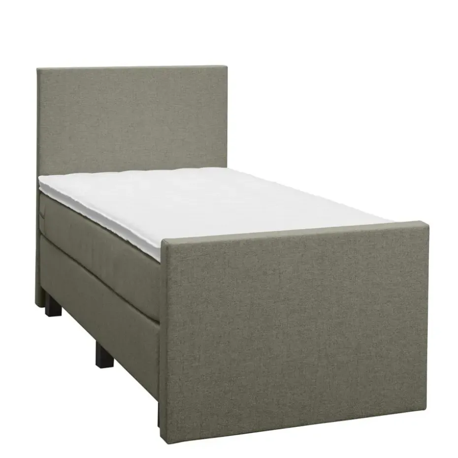 Boxspring met voetbord Liv egaal - groen - 90x200 cm - vierkante poot