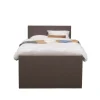 Boxspring met voetbord Liv egaal - donkerbruin - 120x200 cm - slanke poot