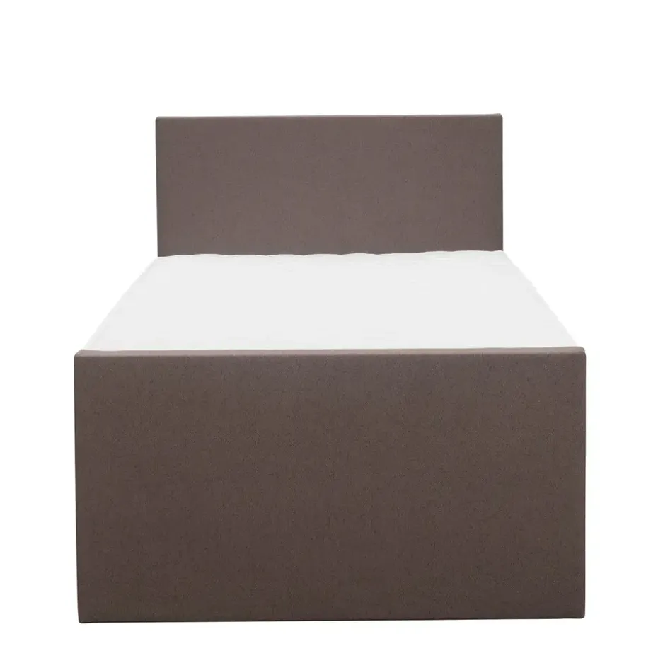 Boxspring met voetbord Liv egaal - donkerbruin - 120x200 cm - slanke poot