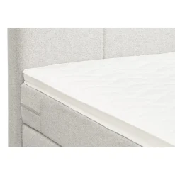 Boxspring met voetbord Liv geblokt - ecru - 160x200 cm - vierkante poot