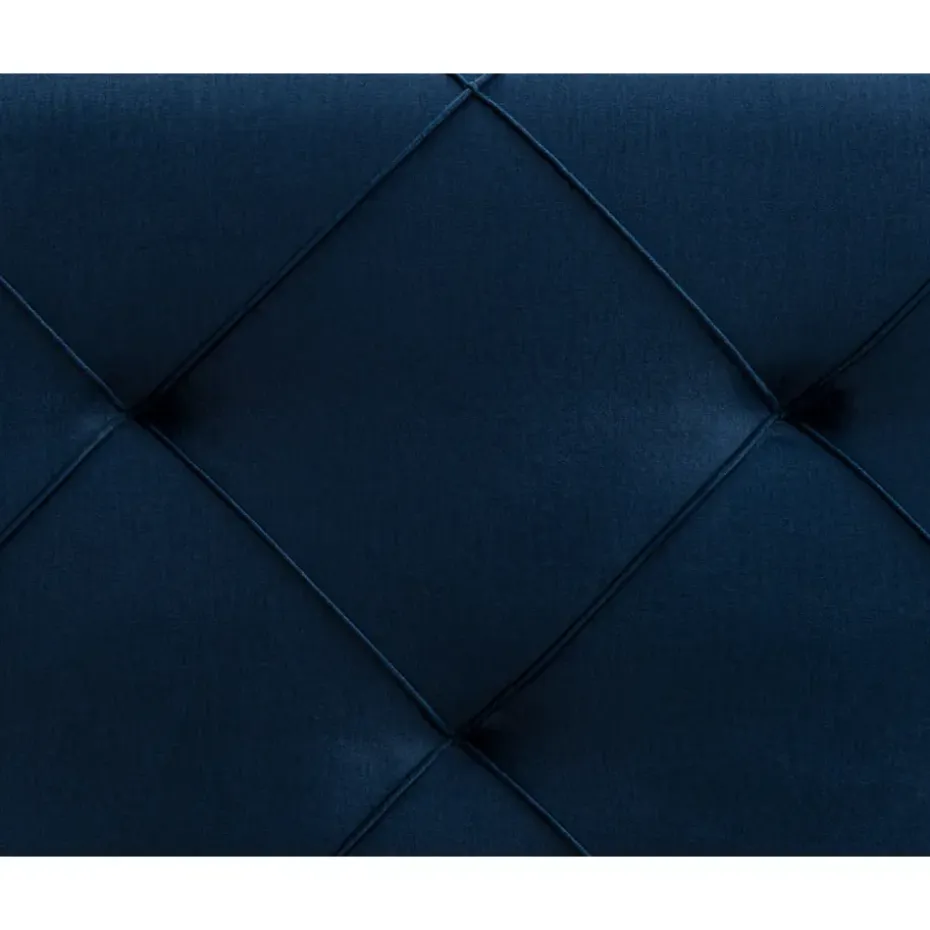 Boxspring met voetbord Liv geruit - blauw - 120x200 cm - vierkante poot