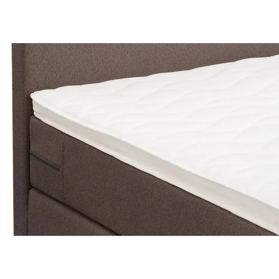 Boxspring met voetbord Liv egaal - donkerbruin - 160x200 cm - ronde poot