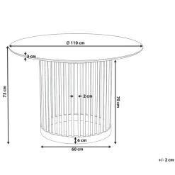 BOYLE - Eettafel - Lichtbruin - ø 110 cm - Eikenfineer