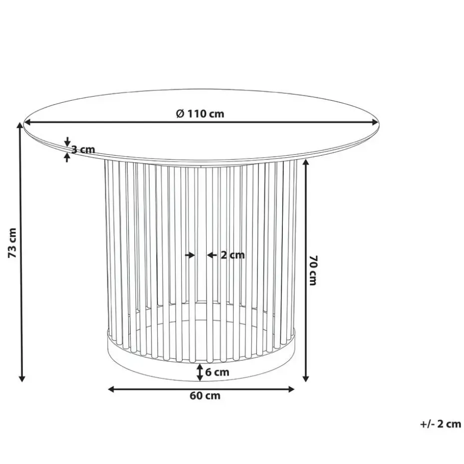 BOYLE - Eettafel - Lichtbruin - ø 110 cm - Eikenfineer