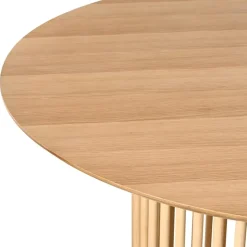 BOYLE - Eettafel - Lichtbruin - ø 110 cm - Eikenfineer
