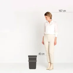 Brabantia Sort & Go Afvalemmer - 16L - Grijs