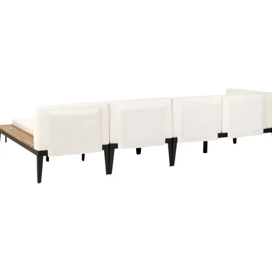 BRACCIANO - Loungeset 4-zits ottomaan - Lichtbeige - Acaciahout