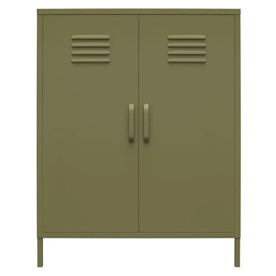 Bradford - Wandkast met 2 groene metalen deuren