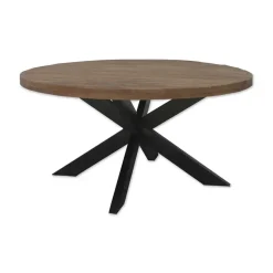 Brix - Eetkamertafel Brix Rond - 130 cm - Mangohout - Bruin