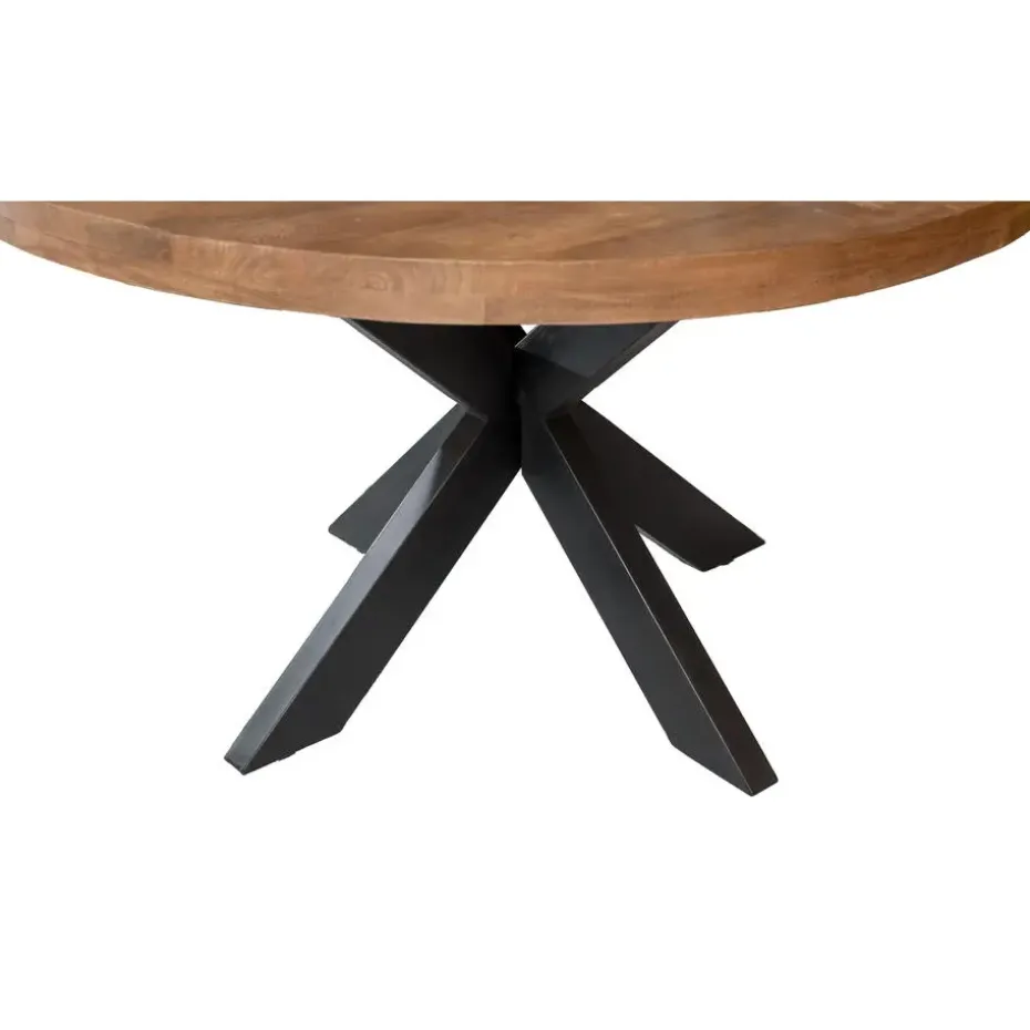 Brix - Eetkamertafel Brix Rond - 130 cm - Mangohout - Bruin