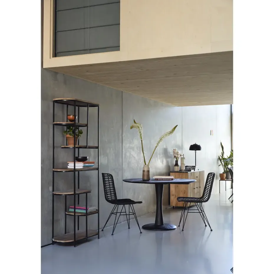 Brix - Kabinetkast Milou - 84x190cm - Marmer en Gecoat Staal - Bruin