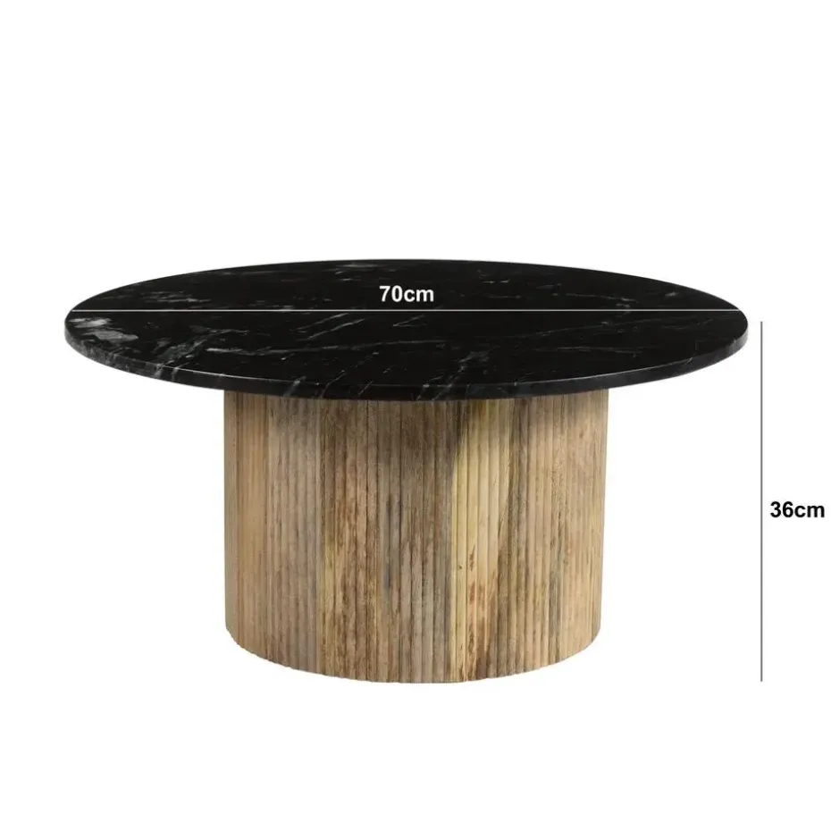 Brix - Salontafel Nova - Mangohout Marmer - 70x70x36