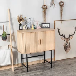 Buffet 2 deuren van hout en metaal