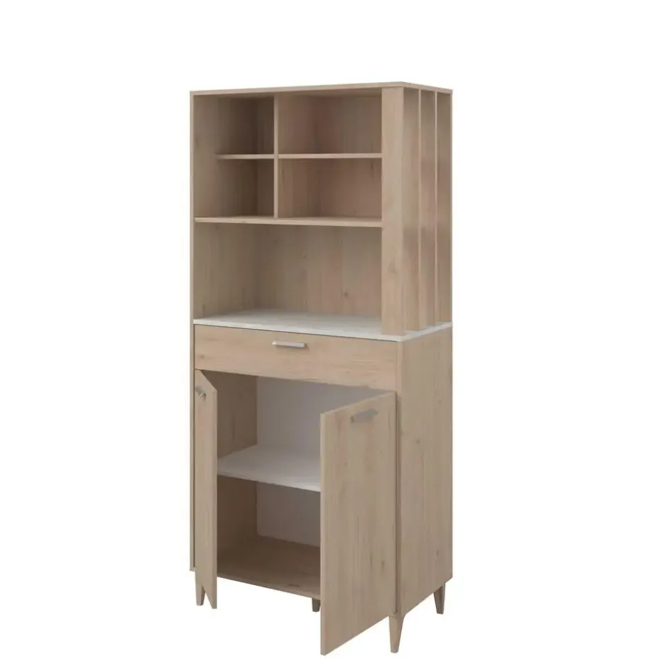 Buffetkast Galatee met 2 deuren & 1 lade - eikdecor/wit