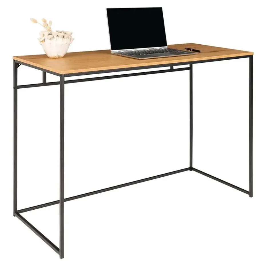 Bureau - eiken look met zwart frame