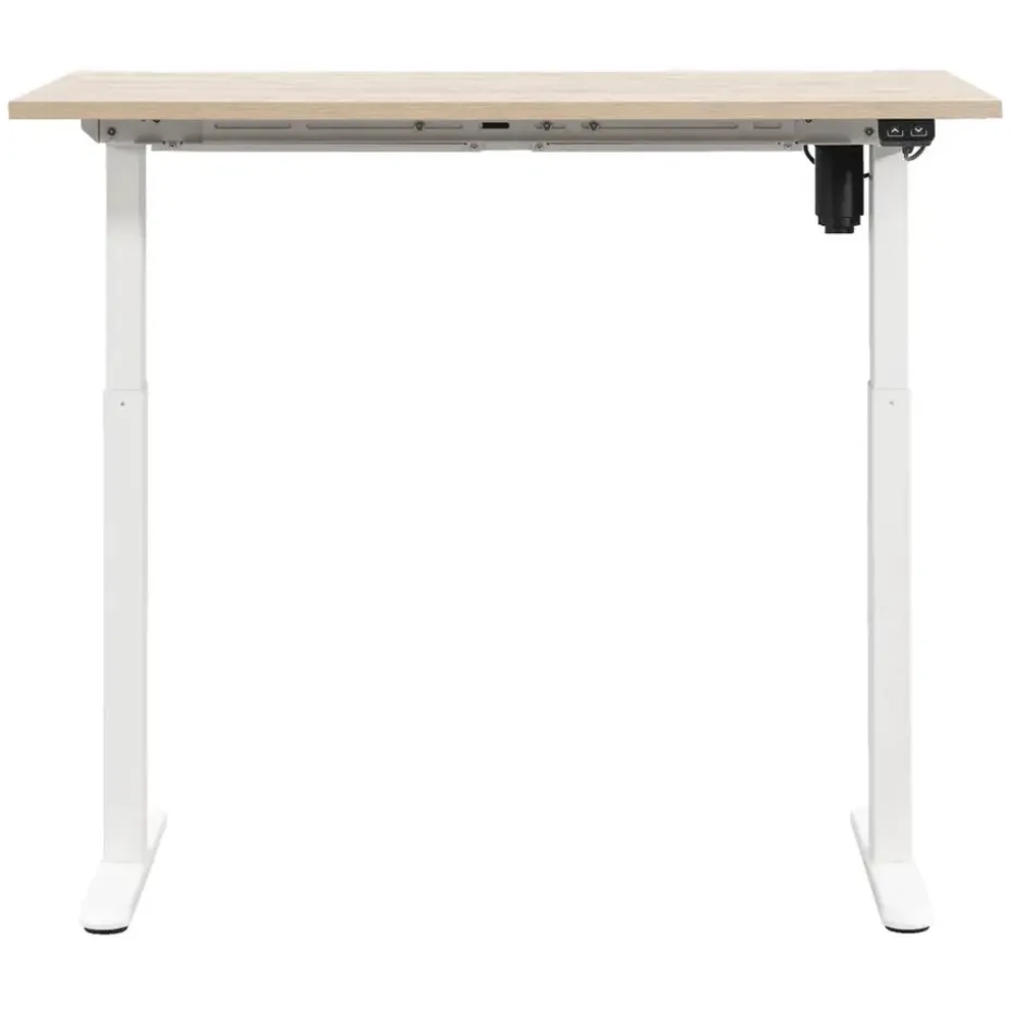 Bureau Homeworx zit/sta elektrisch verstelbaar – eikenkleur/wit - 75/118x120x70 cm