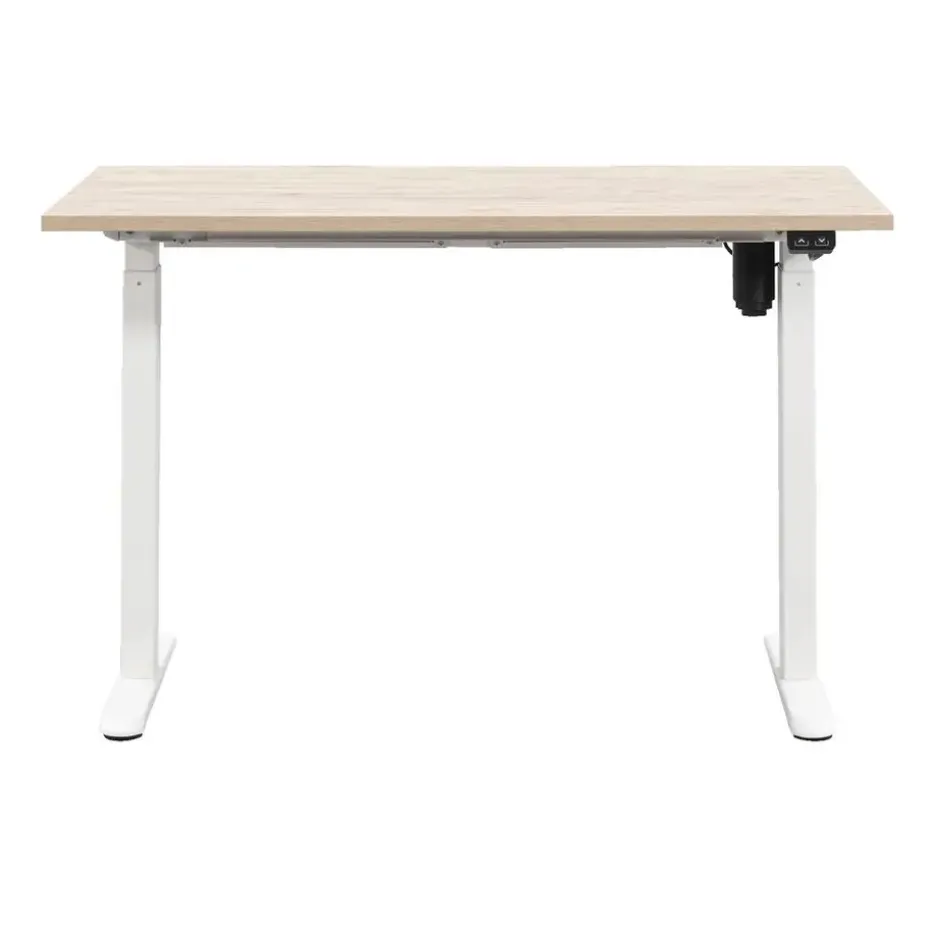 Bureau Homeworx zit/sta elektrisch verstelbaar – eikenkleur/wit - 75/118x120x70 cm