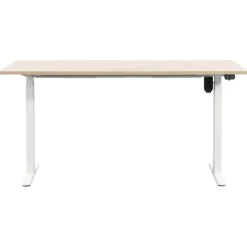 Bureau Homeworx zit/sta elektrisch verstelbaar – eikenkleur/wit - 75/118x160x80 cm
