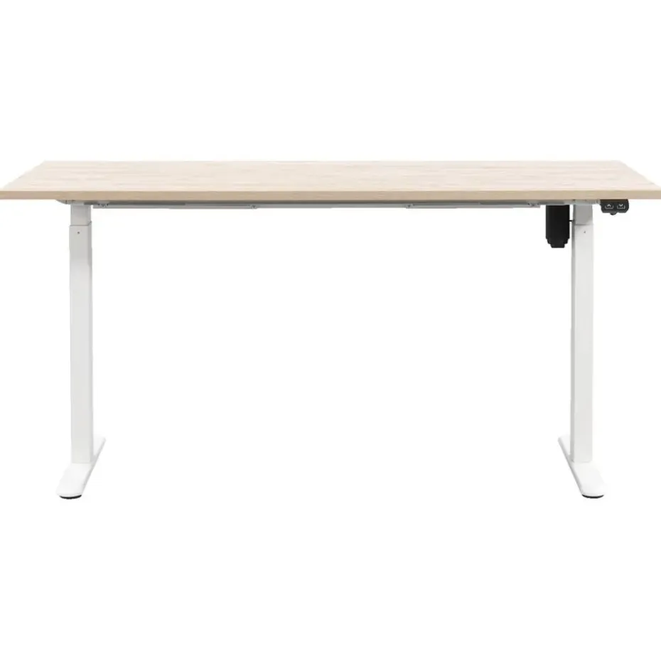 Bureau Homeworx zit/sta elektrisch verstelbaar – eikenkleur/wit - 75/118x160x80 cm
