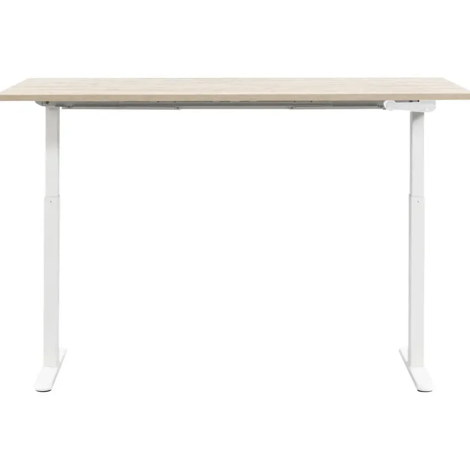 Bureau Homeworx zit/sta handmatig verstelbaar – eikenkleur/wit - 75/118x160x80 cm