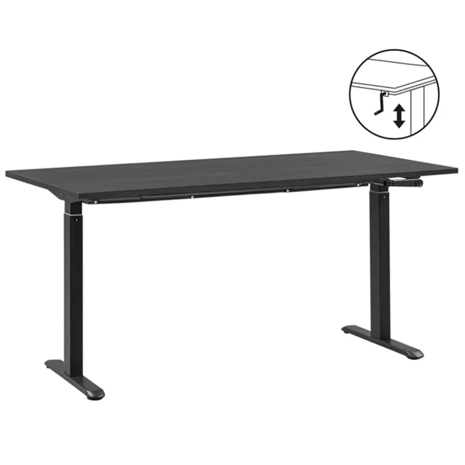 Bureau Homeworx zit/sta handmatig verstelbaar - zwart/zwart - 75/118x160x80 cm