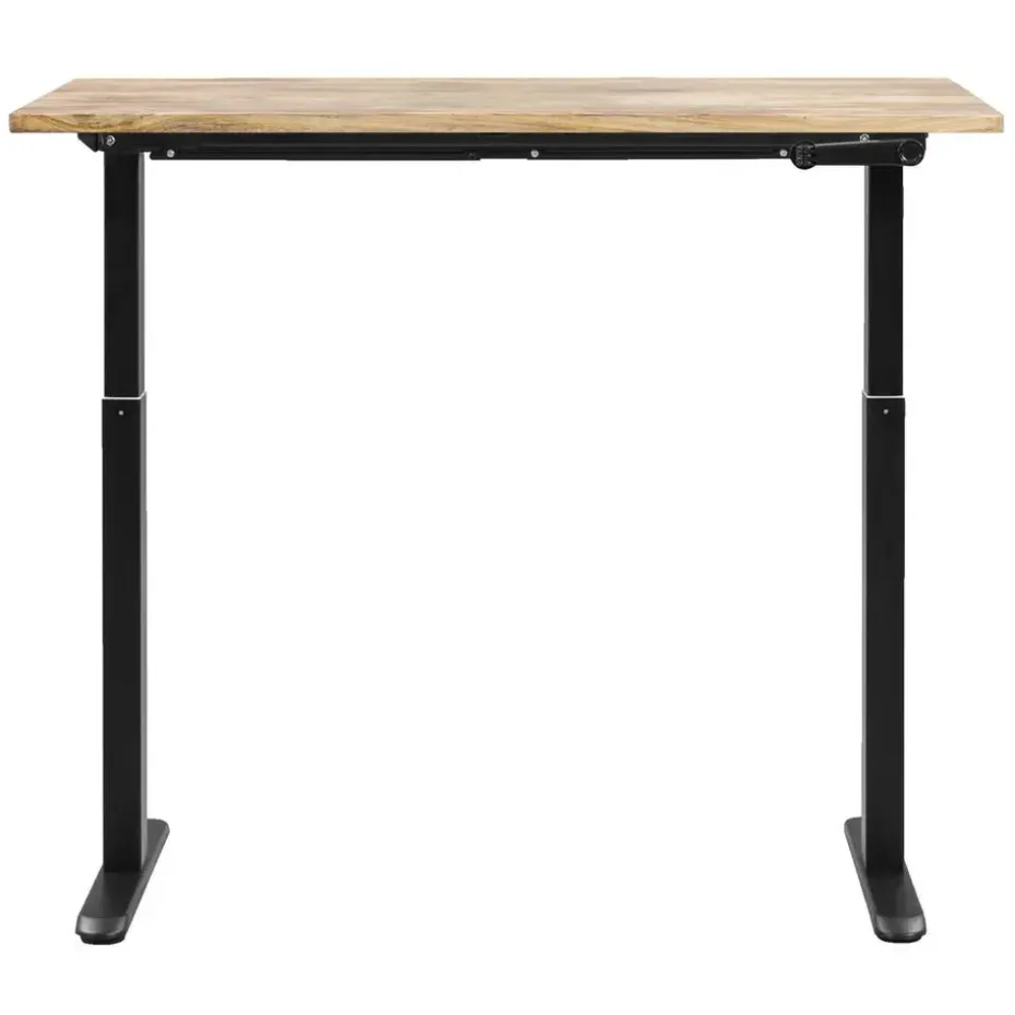 Bureau Homeworx zit/sta handmatig verstelbaar – mangohout/zwart - 75/118x120x70 cm