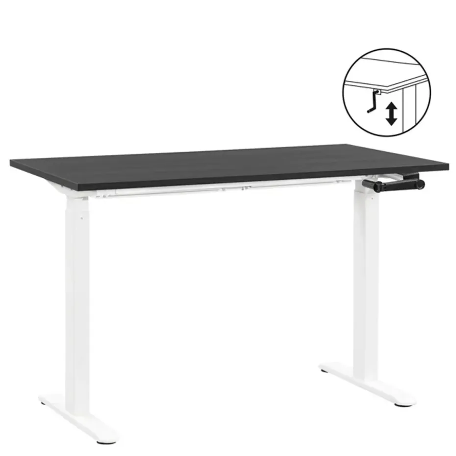 Bureau Homeworx zit/sta handmatig verstelbaar - zwart/wit - 75/118x120x70 cm