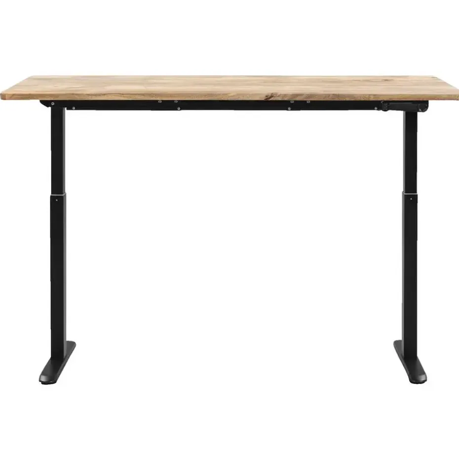 Bureau Homeworx zit/sta handmatig verstelbaar – mangohout/zwart - 75/118x160x80 cm