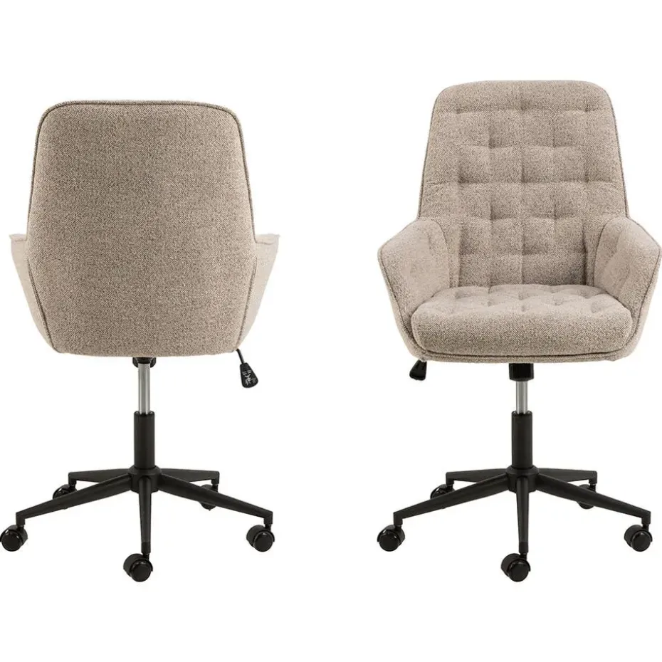 Bureaustoel Beige Stof - Zithoogte 57cm - Alleri