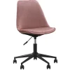 Bureaustoel Senja - velvet - roze - zwart metaal