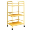 Cache - Metalen rolwagen geel