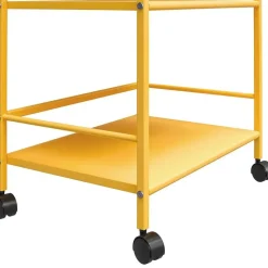 Cache - Metalen rolwagen geel