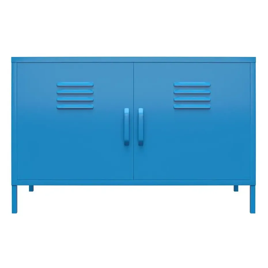 Cache - Wandkast met 2 blauwe metalen deuren