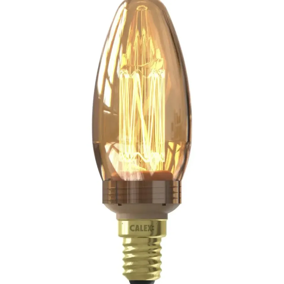 Calex LED kaarslamp - goudkleur - E14 - 2.3W - 65LM - dimbaar